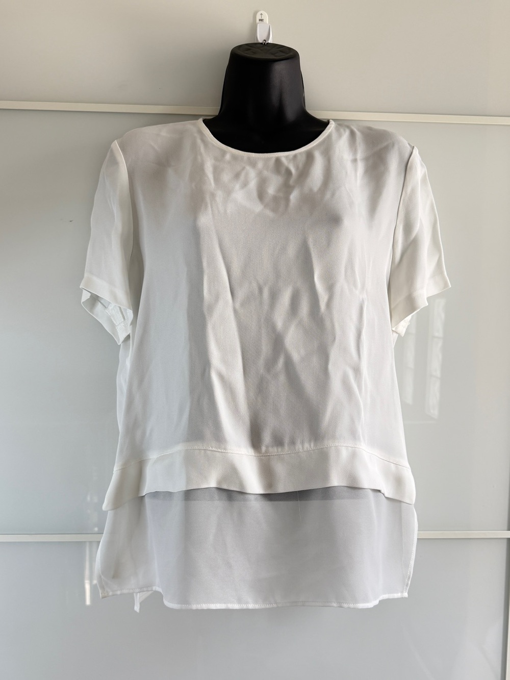 NWT Zara White Short Sleeve Crewneck Top